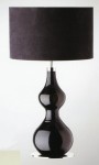 Lampfot MONZA PRT NIP/BG. Svart glas. H50 cm exkl. skärm